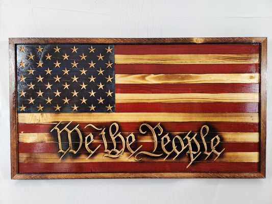 Rustic American Flag We The People